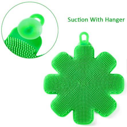 5Kitchen Tools Vegatable Silicone Dish Scrubber Dishwashing Sponge