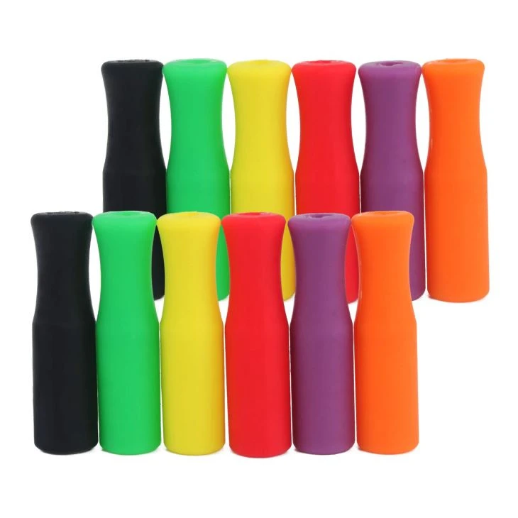 Food Grade Reusable Silicone Tips Cover For Metal Straws