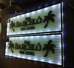 Tappetini da bar personalizzati in morbido pvc, tappetino da bar con luce