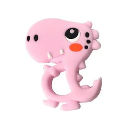 Massaggiagengive con ciondolo in silicone BPA di dinosauro