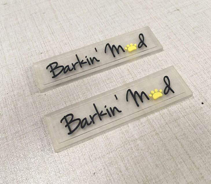 Transparent Trademark Clothing Embossed Pvc Badges