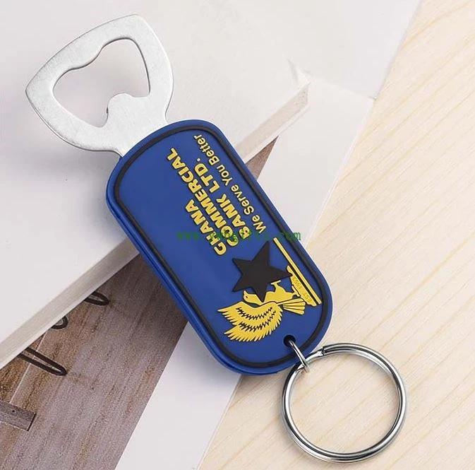 3D Cartoon Soft PVC Wine Keychain Bottle Opener For Sale
