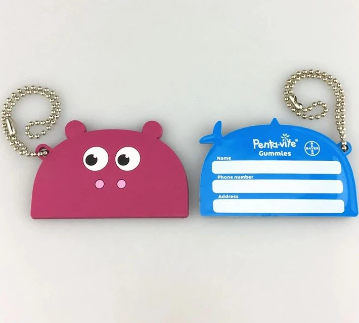 Simpatiche etichette con nome in gomma siliconica per bambini Etichette per bagagli da viaggio