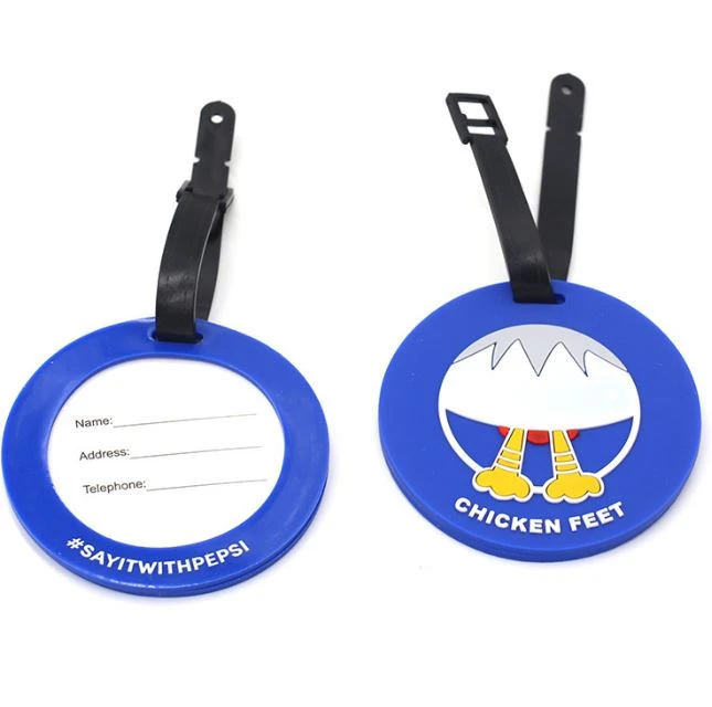 Round 3D Embossed Style Silicone PVC Luggage Tag