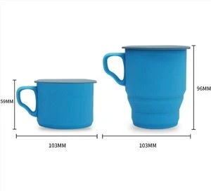 Nuova tazza pieghevole all'aperto da viaggio tazza di caffè pieghevole in silicone